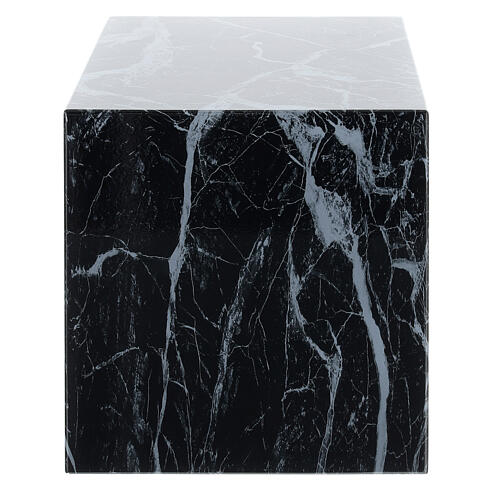 Parallelepiped funeral urn with smooth glossy black marble finish, 5 L 3