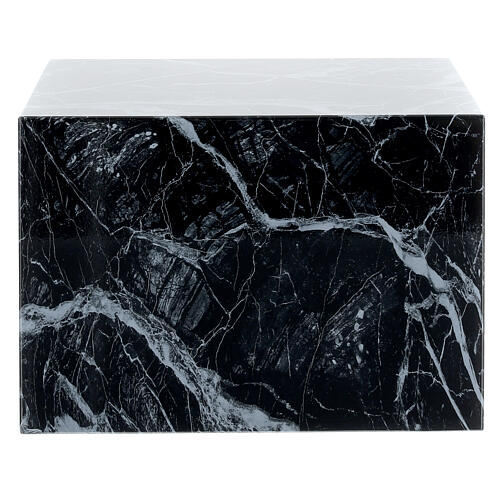 Parallelepiped funeral urn with smooth glossy black marble finish, 5 L 4