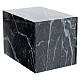 Parallelepiped funeral urn with smooth glossy black marble finish, 5 L s1