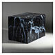 Urna funerária paralelepípedo liso efeito mármore preto brilhante 5 s2