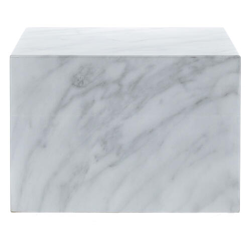 Parallelepiped funeral urn with smooth glossy Carrara marble finish, 5 L 4