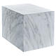 Parallelepiped funeral urn with smooth glossy Carrara marble finish, 5 L s1