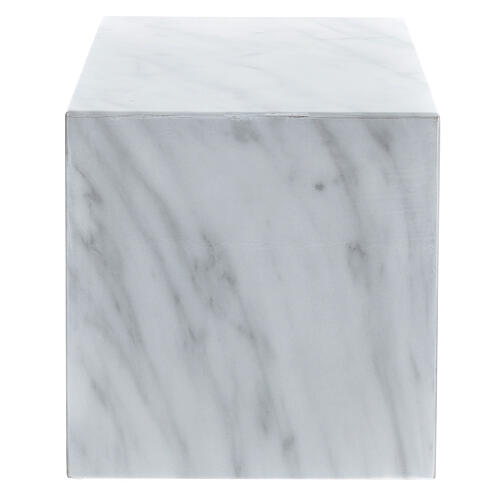 Urna funerária paralelepípedo liso efeito mármore de Carrara brilhante 5L 3