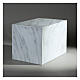 Urna funerária paralelepípedo liso efeito mármore de Carrara brilhante 5L s2
