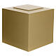 Embossed parallelepiped funeral urn with matte gold finish, 5 L s1