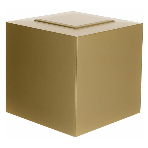 Urna funeraria cubo almohadillado lacado oro opaco 5L 1
