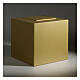 Urna funerária cubo com saliência envernizada ouro opaco 5L s2