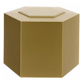 Matte gold cremation urn hexagon 5L
