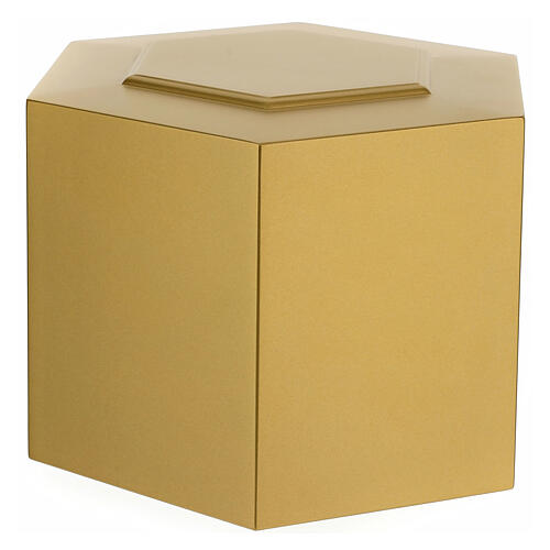 Matte gold cremation urn hexagon 5L 3