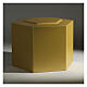 Matte gold cremation urn hexagon 5L s2