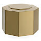 Embossed octagonal funeral urn with matte gold finish, 5 L s3