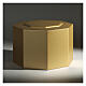 Octagonal funeral urn in matte gold lacquer 5L s2