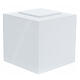 Urne funéraire cube à bossage laqué blanc brillant 5L s1