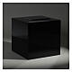 Glossy black lacquered funerary urn, embossed cube, 5 L s2