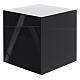 Glossy black lacquered funerary urn, smooth cube, 5 L s1