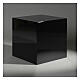 Glossy black lacquered funerary urn, smooth cube, 5 L s2