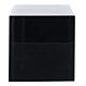 Glossy black lacquered funerary urn, smooth cube, 5 L s3