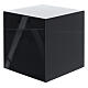 Glossy black lacquered smooth cube funeral urn 5L s1