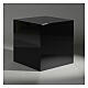 Glossy black lacquered smooth cube funeral urn 5L s2