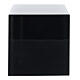Glossy black lacquered smooth cube funeral urn 5L s3