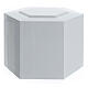 Embossed hexagonal funeral urn with glossy white lacquered finish, 5 L s1