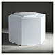 Embossed hexagonal funeral urn with glossy white lacquered finish, 5 L s2