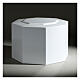 Embossed octagonal funeral urn with glossy white lacquered finish, 5 L s2
