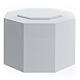Cremation urn glossy white lacquered ashlar octagon 5L s1