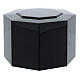 Glossy black lacquered octagonal ashlar funeral urn 5L s1