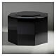 Glossy black lacquered octagonal ashlar funeral urn 5L s2
