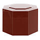 Embossed octagonal funeral urn, glossy red lacquered finish, 5 L s1