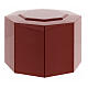 Embossed octagonal funeral urn, glossy red lacquered finish, 5 L s3