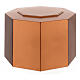 Embossed octagonal funeral urn, matte copper finish, 5 L s3