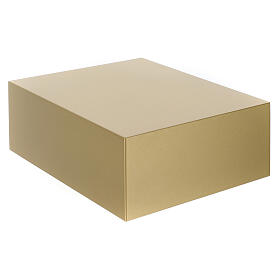 Smooth book cremation urn in matte gold lacquer 5L