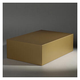 Smooth book cremation urn in matte gold lacquer 5L