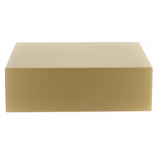 Smooth book cremation urn in matte gold lacquer 5L 4