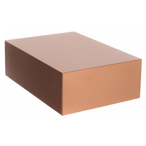 Cremation urn smooth book lacquered matte copper 5L 1