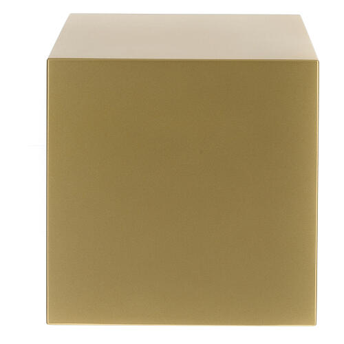 Smooth funerary urn, matte gold lacquered cube, 5 L 3