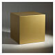 Smooth funerary urn, matte gold lacquered cube, 5 L s2