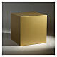 Urna cinerário cubo liso laqueado ouro opaco 5L s2