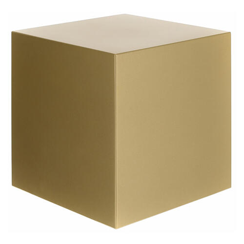 Italian urn smooth cube in matte gold lacquer 5L 1