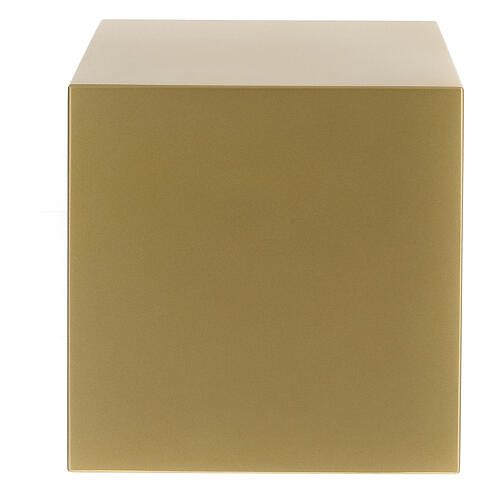 Italian urn smooth cube in matte gold lacquer 5L 3