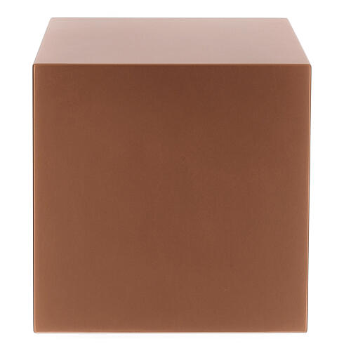 Smooth funerary urn, matte copper lacquered cube, 5 L 3