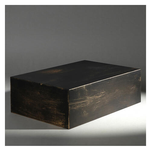 Ascheurne, Buchform, glatte Oberfläche, Bronze-Effekt mit goldfarbenen Highlights, matt, 5L 2