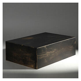 Smooth book cremation urn with matte gold bronze effect 5L