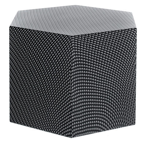 Urna cineraria esagono liscio effetto kevlar carbonio opaco 5L 3