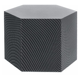 Funeral urn smooth hexagon Kevlar effect matte carbon 5L
