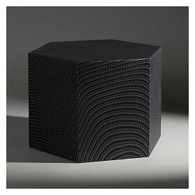 Funeral urn smooth hexagon Kevlar effect matte carbon 5L