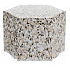 Smooth hexagon cremation urn with polished granite effect 5L s1