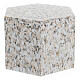 Smooth hexagon cremation urn with polished granite effect 5L s3